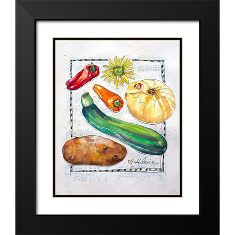 Kitchen Veggies II Black Modern Wood Framed Art Print with Double Matting by St. Hilaire, Elizabeth
