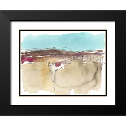 Horizon Schematic II Black Modern Wood Framed Art Print with Double Matting by Goldberger, Jennifer