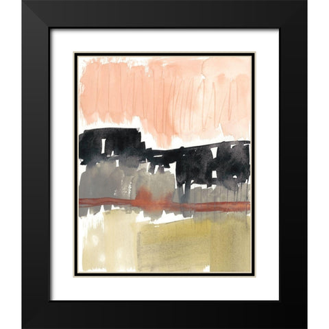 Crimson on the Horizon I Black Modern Wood Framed Art Print with Double Matting by Goldberger, Jennifer