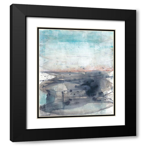 Peach on the Horizon II Black Modern Wood Framed Art Print with Double Matting by Goldberger, Jennifer