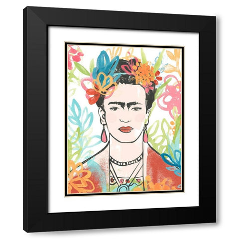 Portrait of Frida  II Black Modern Wood Framed Art Print with Double Matting by Vess, June Erica