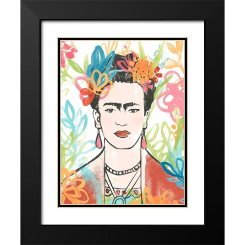 Portrait of Frida  II Black Modern Wood Framed Art Print with Double Matting by Vess, June Erica