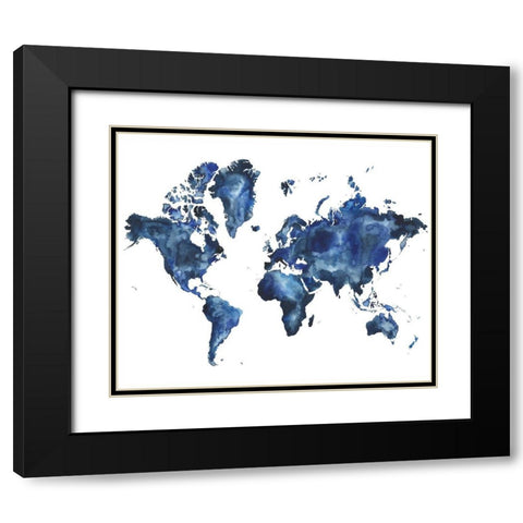 Water World I Black Modern Wood Framed Art Print with Double Matting by Popp, Grace