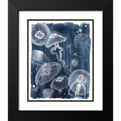 Moon Jellies I Black Modern Wood Framed Art Print with Double Matting by Popp, Grace