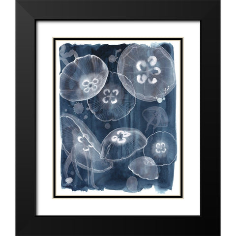 Moon Jellies II Black Modern Wood Framed Art Print with Double Matting by Popp, Grace
