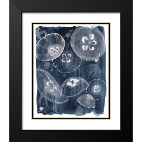 Moon Jellies II Black Modern Wood Framed Art Print with Double Matting by Popp, Grace