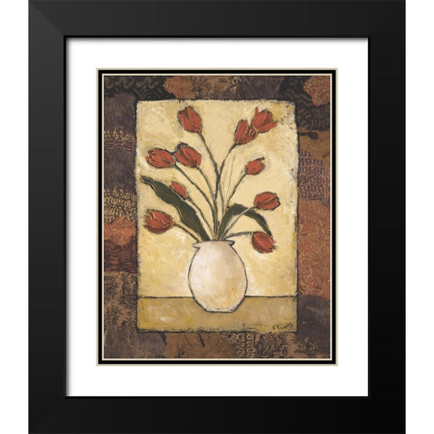 Blooms in Border II Black Modern Wood Framed Art Print with Double Matting by Bagnato, Judi