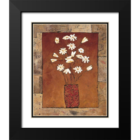 Blooms in Border IV Black Modern Wood Framed Art Print with Double Matting by Bagnato, Judi