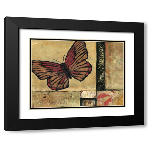 Butterfly in Border I Black Modern Wood Framed Art Print with Double Matting by Bagnato, Judi
