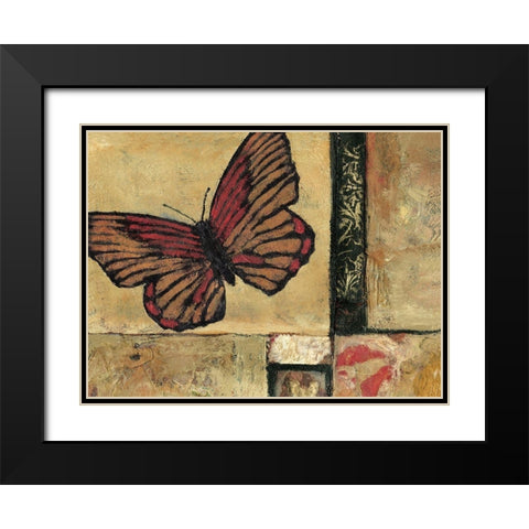 Butterfly in Border I Black Modern Wood Framed Art Print with Double Matting by Bagnato, Judi