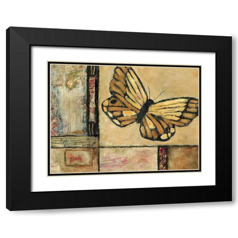 Butterfly in Border II Black Modern Wood Framed Art Print with Double Matting by Bagnato, Judi