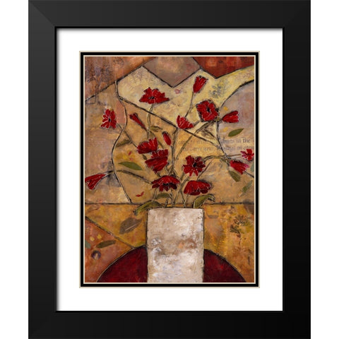 Compassionate Flowers I Black Modern Wood Framed Art Print with Double Matting by Bagnato, Judi