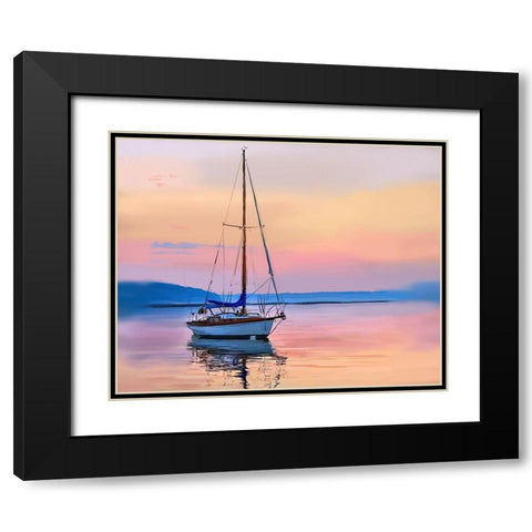 Sailing Portrait I Black Modern Wood Framed Art Print with Double Matting by Kalina, Emily