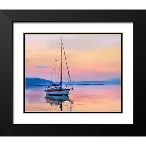 Sailing Portrait I Black Modern Wood Framed Art Print with Double Matting by Kalina, Emily