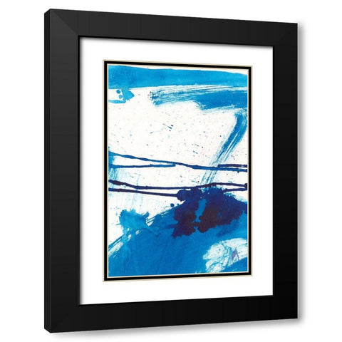 Blue Mystic I Black Modern Wood Framed Art Print with Double Matting by Combs, Joyce