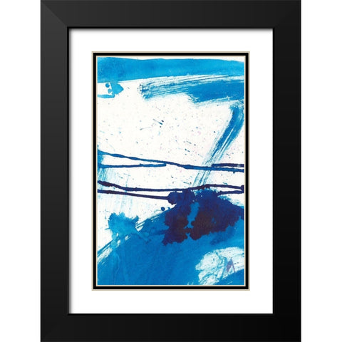 Blue Mystic I Black Modern Wood Framed Art Print with Double Matting by Combs, Joyce