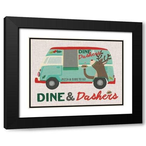 Food Truck Holidays I Black Modern Wood Framed Art Print with Double Matting by Vess, June Erica