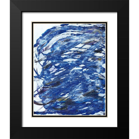 Blue Infinity II Black Modern Wood Framed Art Print with Double Matting by Fuchs, Jodi