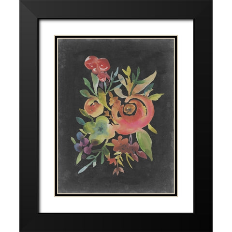 Velvet Floral I Black Modern Wood Framed Art Print with Double Matting by Zarris, Chariklia
