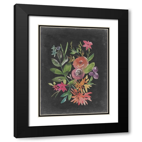 Velvet Floral II Black Modern Wood Framed Art Print with Double Matting by Zarris, Chariklia