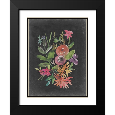 Velvet Floral II Black Modern Wood Framed Art Print with Double Matting by Zarris, Chariklia