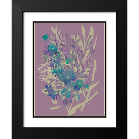 Slate Flowers on Mauve I Black Modern Wood Framed Art Print with Double Matting by Zarris, Chariklia