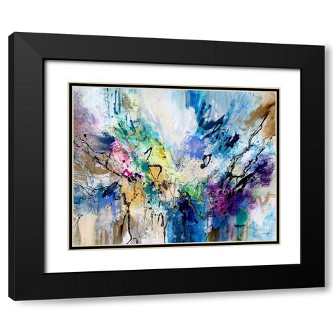 Rainbow Blue V Black Modern Wood Framed Art Print with Double Matting by Gardner, Jennifer