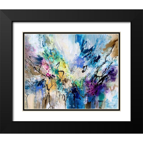 Rainbow Blue V Black Modern Wood Framed Art Print with Double Matting by Gardner, Jennifer