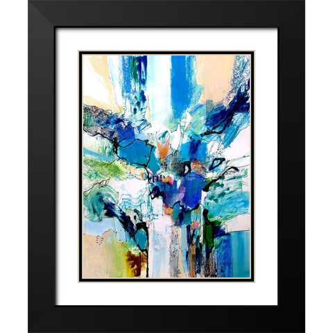 Blue and Green II Black Modern Wood Framed Art Print with Double Matting by Gardner, Jennifer