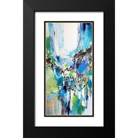 Blue and Green III Black Modern Wood Framed Art Print with Double Matting by Gardner, Jennifer