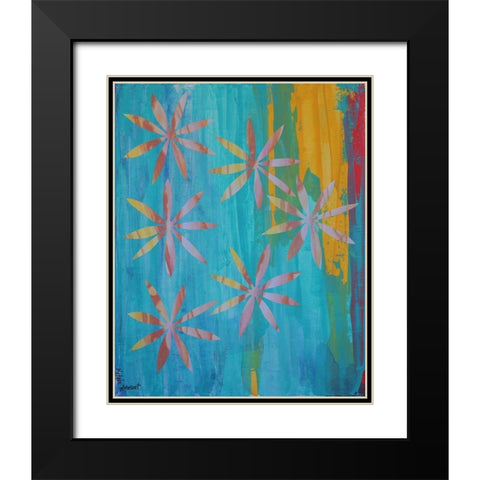 Stained Glass Blooms I Black Modern Wood Framed Art Print with Double Matting by Avondet, Natalie