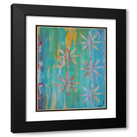 Stained Glass Blooms II Black Modern Wood Framed Art Print with Double Matting by Avondet, Natalie