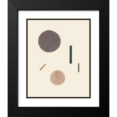 Intraconnected V Black Modern Wood Framed Art Print with Double Matting by Wang, Melissa