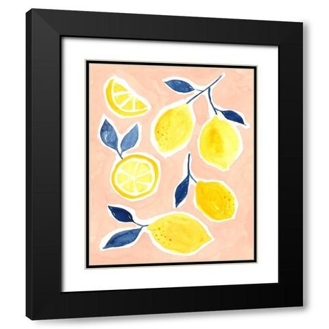 Lemon Love II Black Modern Wood Framed Art Print with Double Matting by Borges, Victoria