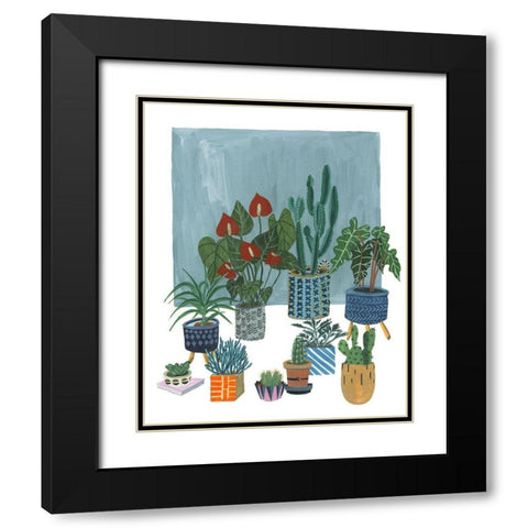 A Portrait of Plants I Black Modern Wood Framed Art Print with Double Matting by Wang, Melissa