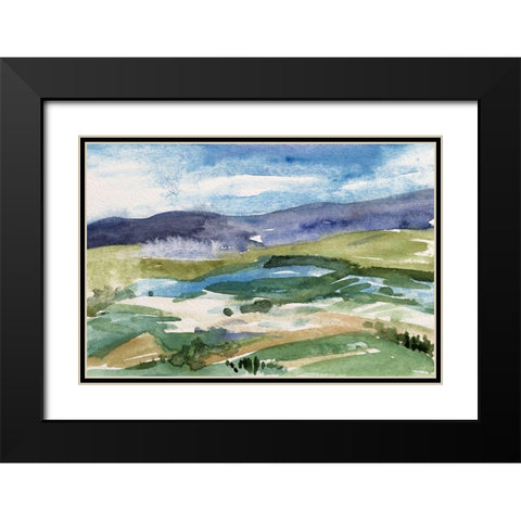 Living in the Mountains I Black Modern Wood Framed Art Print with Double Matting by Wang, Melissa