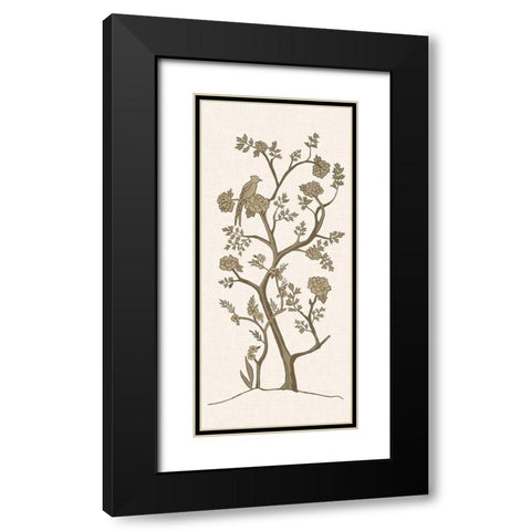 Sepia Chinoiserie II Black Modern Wood Framed Art Print with Double Matting by Zarris, Chariklia