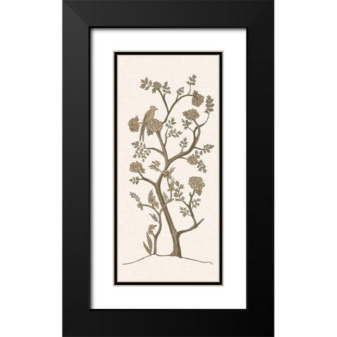 Sepia Chinoiserie II Black Modern Wood Framed Art Print with Double Matting by Zarris, Chariklia