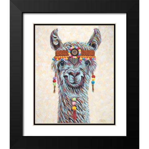 Hippie Llama I Black Modern Wood Framed Art Print with Double Matting by Vitaletti, Carolee