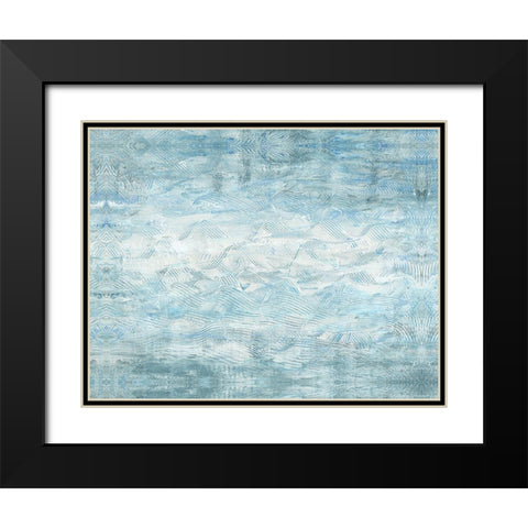 Blue Wave Black Modern Wood Framed Art Print with Double Matting by Stramel, Renee W.