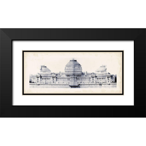 Les Grand Prix de Rome in Blue I Black Modern Wood Framed Art Print with Double Matting by LeDeley