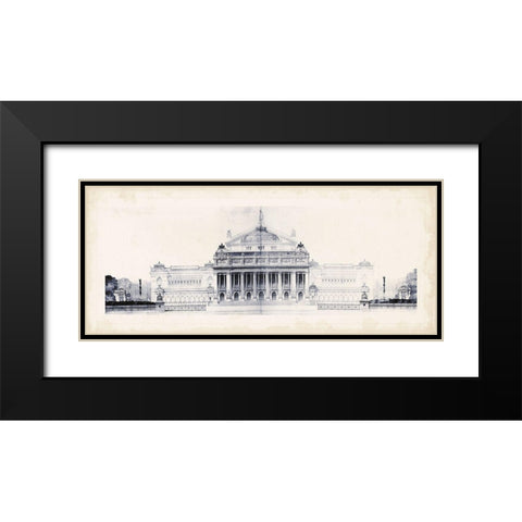 Les Grand Prix de Rome in Blue II Black Modern Wood Framed Art Print with Double Matting by LeDeley
