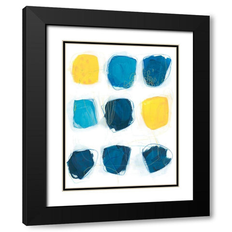 Lemon and Indigo I Black Modern Wood Framed Art Print with Double Matting by Vess, June Erica