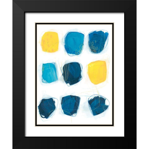 Lemon and Indigo I Black Modern Wood Framed Art Print with Double Matting by Vess, June Erica