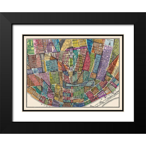 Modern Map of St. Louis Black Modern Wood Framed Art Print with Double Matting by Galapon, Nikki