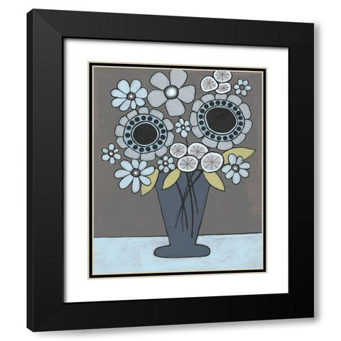 Happy Garden Flowers II Black Modern Wood Framed Art Print with Double Matting by Moore, Regina