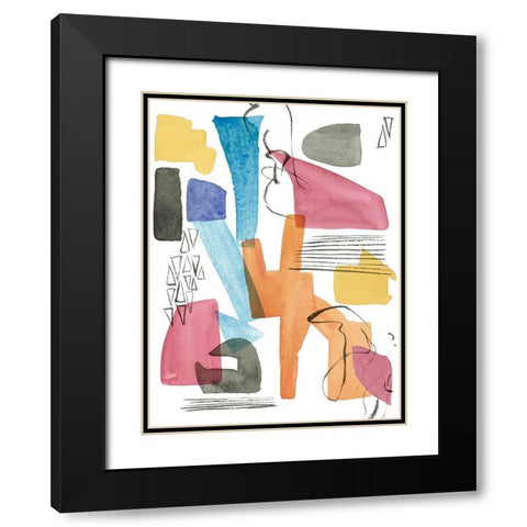 Colors of Sound I Black Modern Wood Framed Art Print with Double Matting by Wang, Melissa