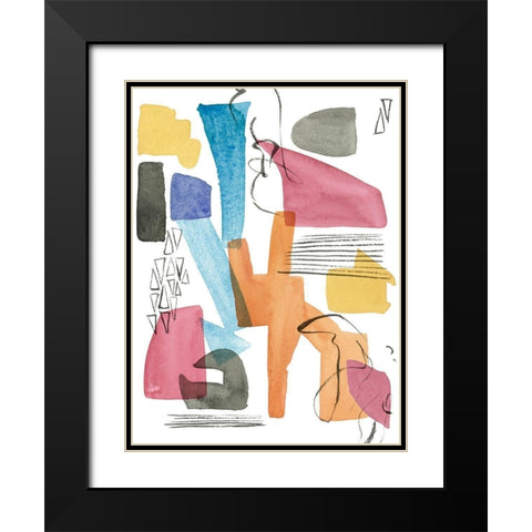 Colors of Sound I Black Modern Wood Framed Art Print with Double Matting by Wang, Melissa