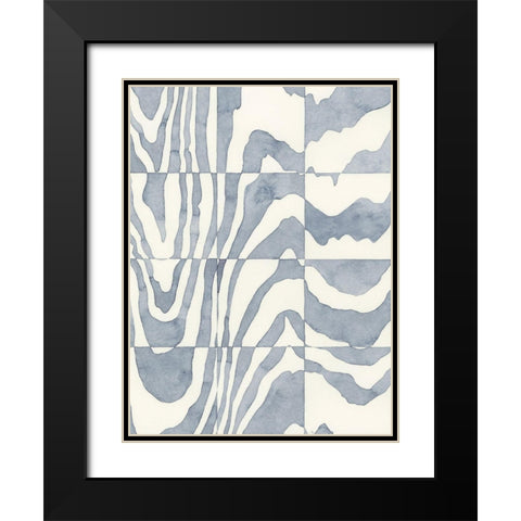 Indigo Grain I Black Modern Wood Framed Art Print with Double Matting by Galapon, Nikki