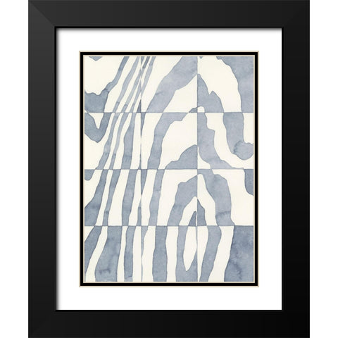 Indigo Grain III Black Modern Wood Framed Art Print with Double Matting by Galapon, Nikki